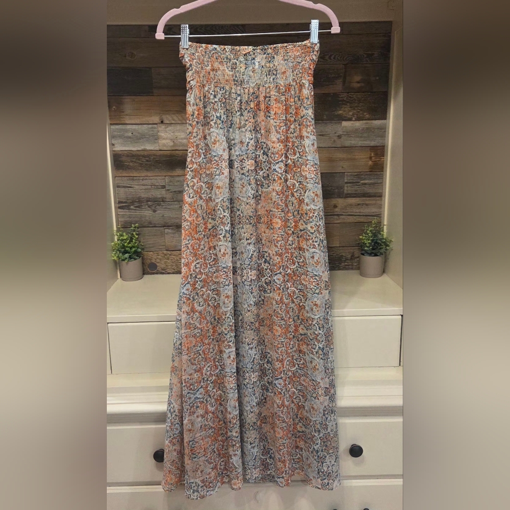 Misa Los Angeles Emine Tie-Front Maxi Dress- In Green & Orange - Picture 11 of 15